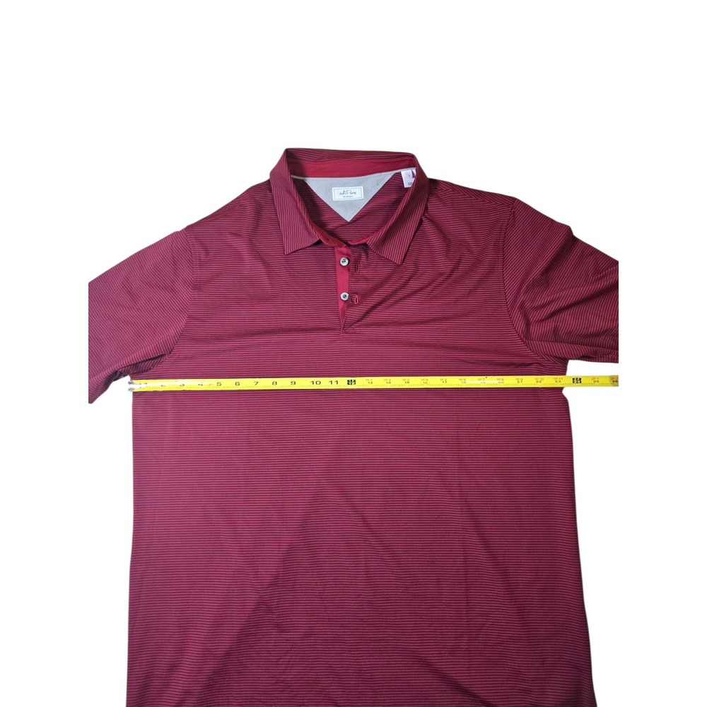 NWOT Adidas adiPure Red Striped Polo‎ Shirt Size L - Picture 4 of 7